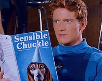 Sensible Chuckle magazine cover / dust cover based on the "Sensible Chuckle" magazine portrayed in Danger 5