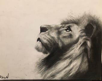 Lion drawing | Etsy