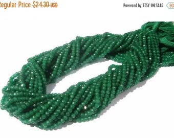 50% Off Sale 14 Inches Finest Quality Emerald Green Quartz Micro Faceted Rondelles Size 3.5 - 4mm approx