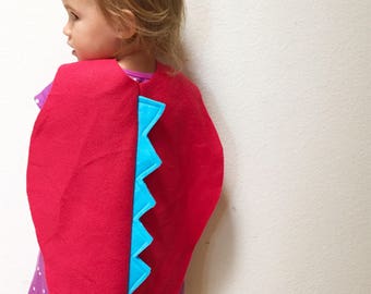 Red Toddler Dinosaur Cape, Toddler Halloween Costume, Little Kids Cape, Ready to Ship