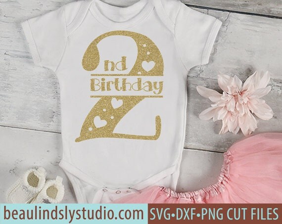 Girls 2nd Birthday Svg File Happy 2nd Birthday Svg Birthday