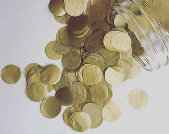 METALLIC GOLD CONFETTI / tissue paper confetti / wedding decorations / table decoration / new years eve party / balloon confetti / confettis