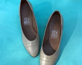 Escarpins crème année 50