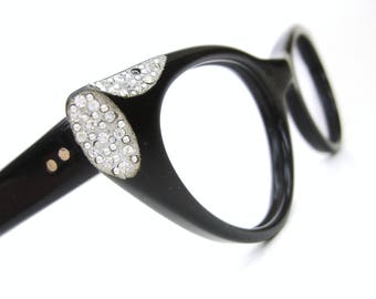 Vintage Rhinestone Cat eye Glasses Eyeglasses Frame
