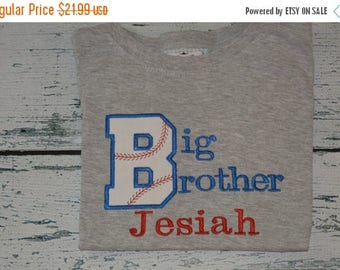 ON SALE Big Brother Announcement Shirt Baseball or Football Pregnancy Announcement