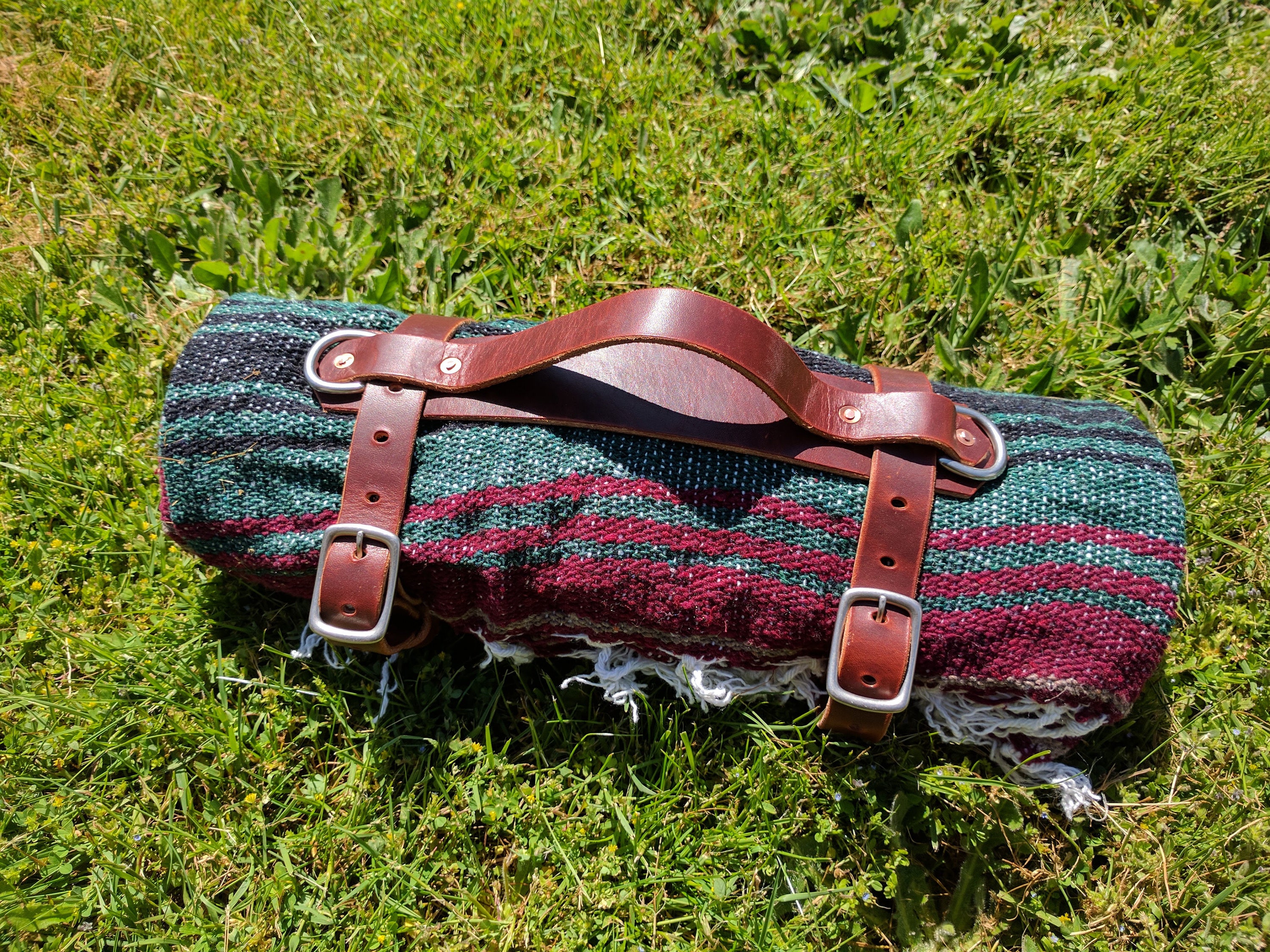 Leather Blanket Carrier / Bed Roll Strap