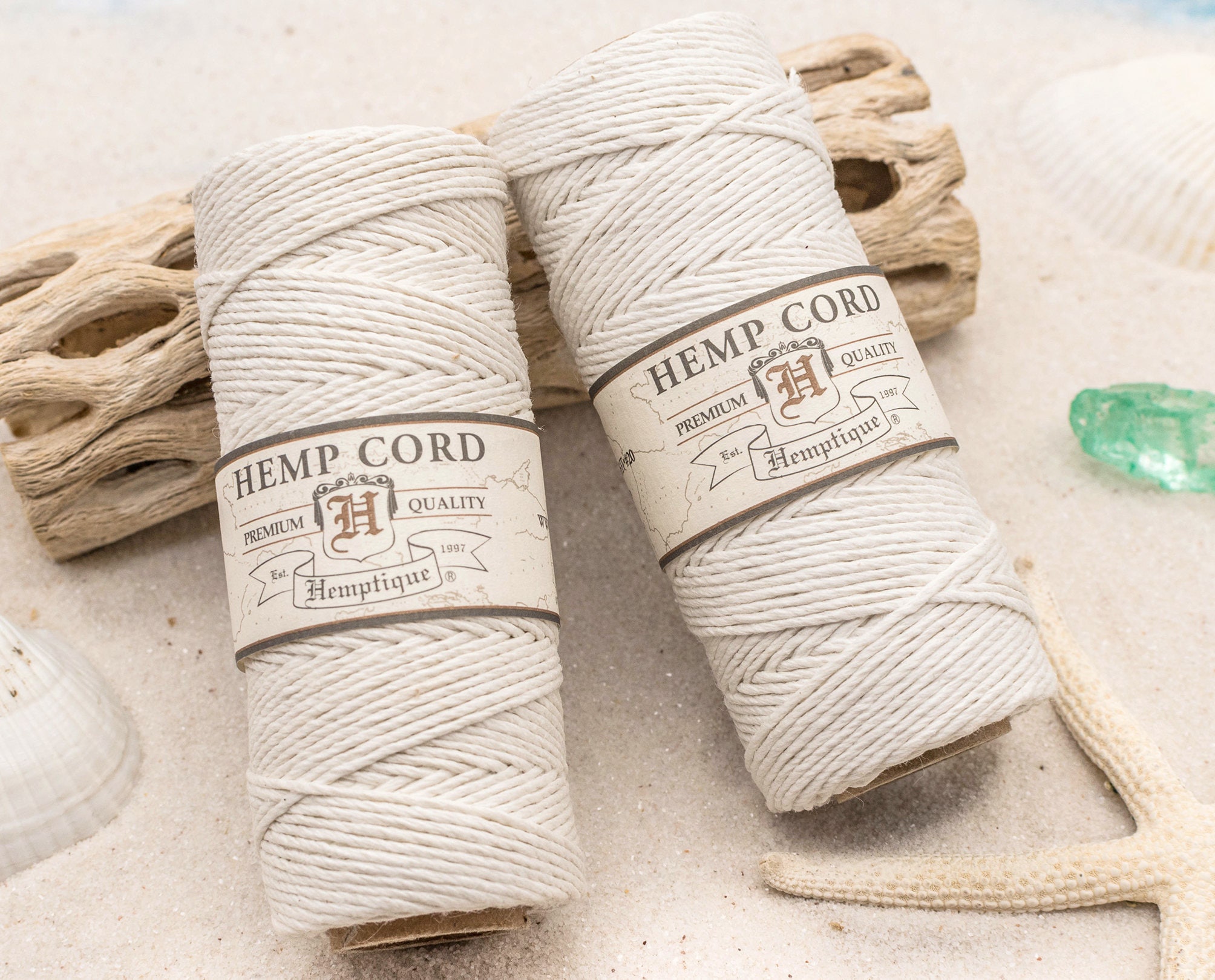 White Hemp Cord 1mm 205 feet Hemp Twine Macrame Cord