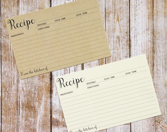 Bridal shower recipe cards personalized recipe cards 4x6