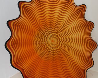 Beautiful Hand Blown Glass Art Wall Platter Bowl 7814 SECOND ONEIL