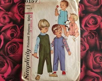 60's Vintage Simplicity Pattern 6157 Size Toddler 4