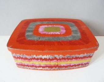 Vintage Ira cake tin storage tin lunch box