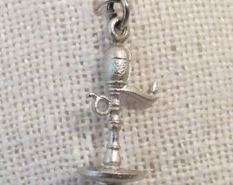 Oil Lamp Timekeeper 3D Sterling Silver Charm Pendant