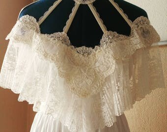 Off shoulder wedding dress, white dress, wedding dress, vintage dress, Victorian dress, party dress, reception dress, rehearsal dress, lace