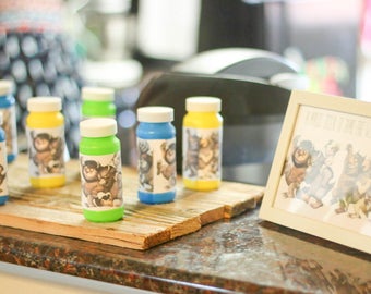 Where the wild things are bubble labels- PDF file (prints 4 per page)