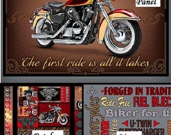Biker For Life, Lingo, Quilting Treasures Fabrics, 1/2 Yard