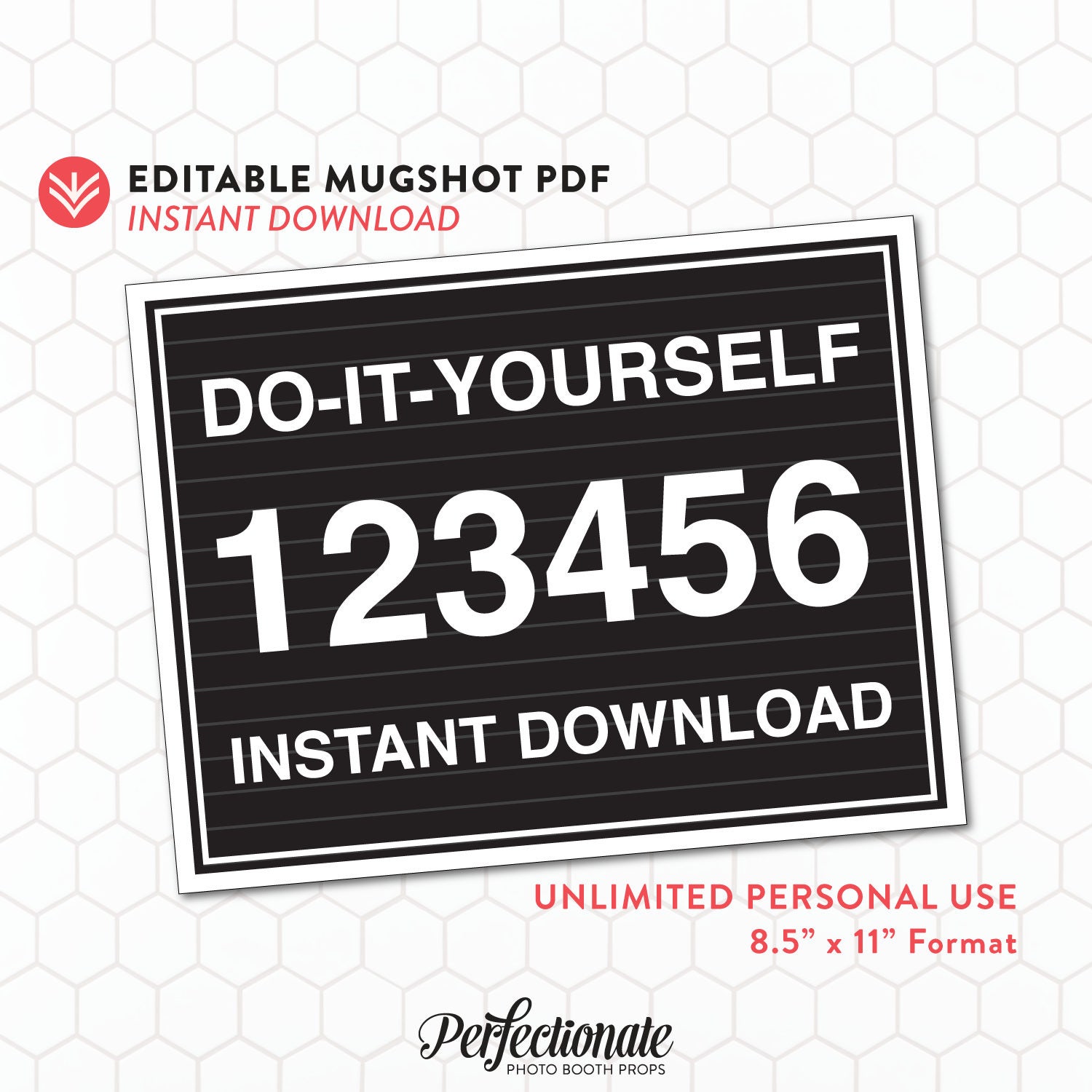 DIY Mugshot Sign Mugshot Template Unlimited Personal Use