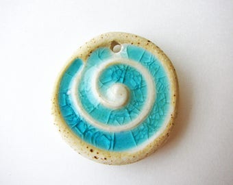 Sea Spiral Pendant Stoneware Clay
