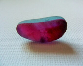 SEAHAM Pink red and purple on winter blue sea glass multi - Beautiful English beach find pieces