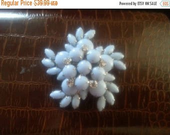 Now On Sale Vintage Blue Rhinestone Flower Brooch Pin * 1950s 1960s Mid Century Mad Men Mod Hollywood Regency * Vintage Costume Juliana Styl