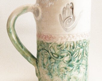 healing hand ceramic stoneware coffee mug 20oz stoneware 20D011