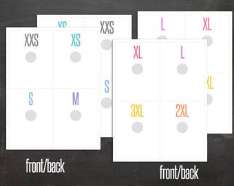 Fashion Consultant Retailor Clothing Boutique Dividers PRINTABLE Size Tag Label Sign for Racks