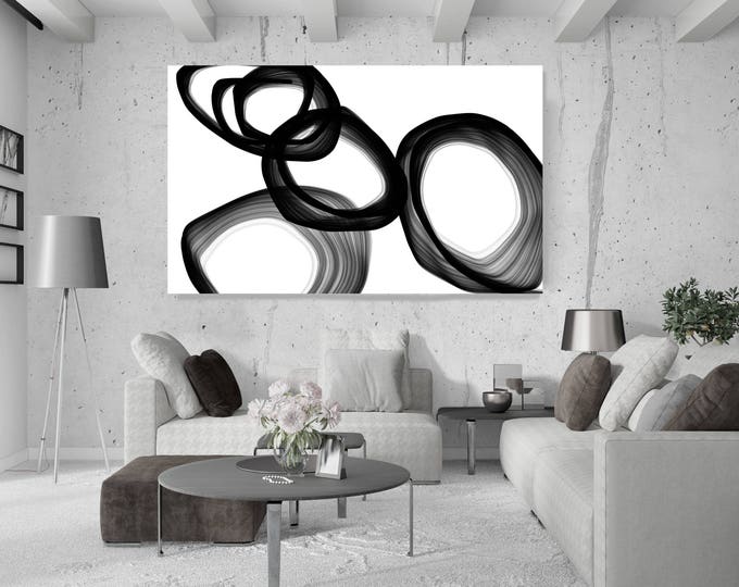 Abstract Expressionism in Black And White 1. Unique Abstract Wall Decor, Large Contemporary Canvas Art Print up to 72" by Irena Orlov