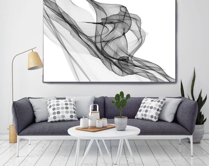 Abstract Black and White 19-18-58. Contemporary Unique Abstract Wall Decor, Large Contemporary Canvas Art Print up to 72" by Irena Orlov