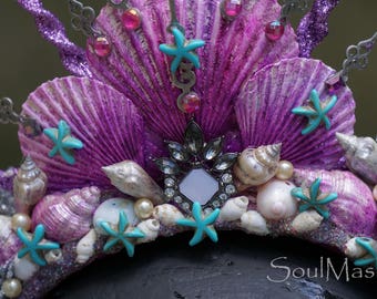 Enchanted Mermaid Crown, Mermaid headdress, Siren Costume, Seashell Crown, Mermaid headband, Headdress, Beach wedding, Cosplay, Halloween
