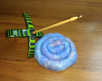 Turkish drop spindle Large Green and Black