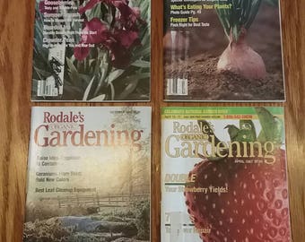 Set of 4 Vintage 1980's Organic Gardening Magazines  by Rodale Press