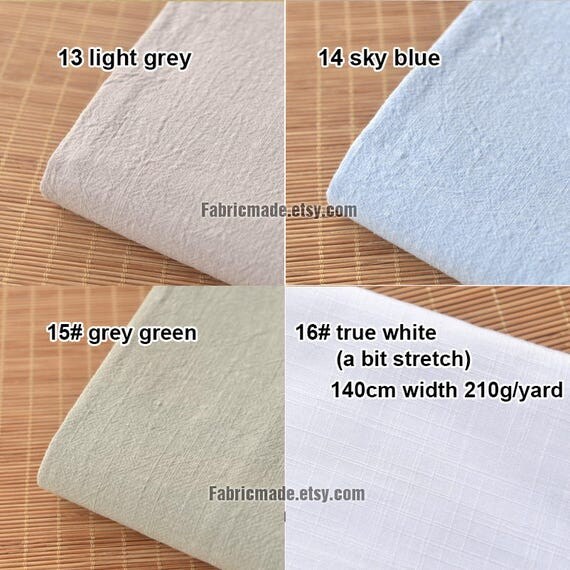 Soft Pre Washed Line Fabric Solid Linen Cotton Blend Fabric