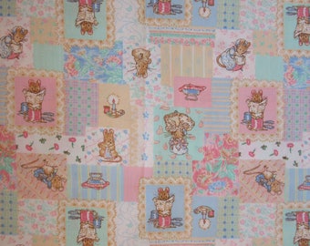 Patchwork 1993 Peter Rabbit Fabric BEATRIX POTTER 16"x 43" Cotton MOUSE
