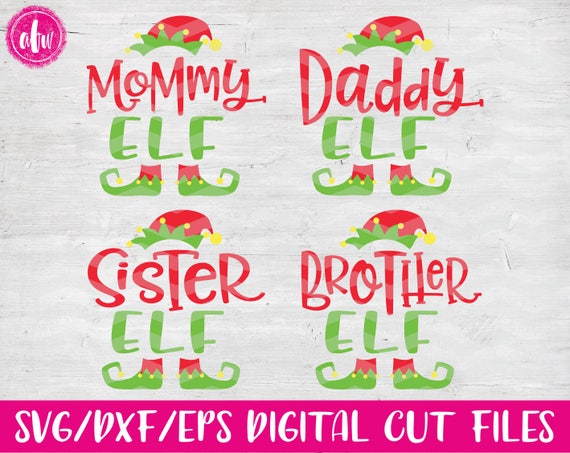 Download Christmas Family Elf Bundle SVG DXF EPS Cut Files