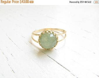SALE - Jade ring - Natural Jade ring, Jade gemstone ring - Gold ring - Gold Jade ring - Gemstone ring - Jade jewelry - Green ring - May birt