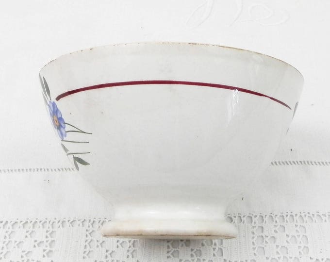 Antique Hand Painted Farmhouse Coffee Bowl with Flower Pattern from France by Sarreguemines, French Country Café au Lait, Cottage Kitchen Antique Hand Painted Farmhouse Coffee Bowl with Flower Pattern from France by Sarreguemines, French Country Café au Lait, Cottage Kitchen