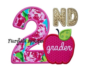 Digital Machine Embroidery Design - 2nd Grader Applique
