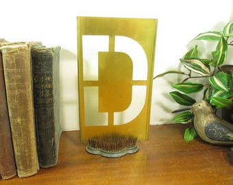 Brass Stencil D 8 1/4 Inch Brass Letter Monogram