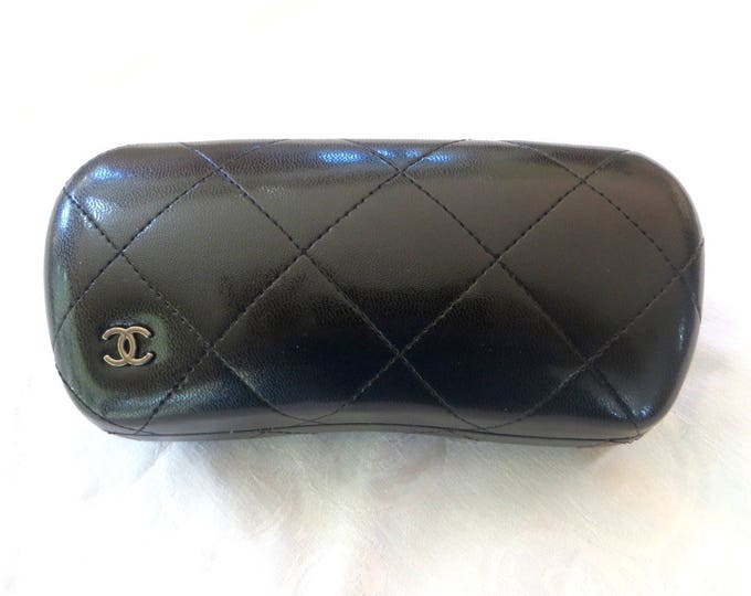 Vintage Chanel Eyeglass Case, Chanel Sunglass Holder, Quilted Calfskin Leather, Chanel Accessories