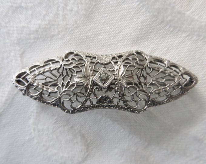 Antique Art Deco Brooch, 1920s Filigree Pin, Vintage Art Deco Jewelry, Antique Wedding Jewelry, Vintage Bridal Jewelry, Antique Brooch