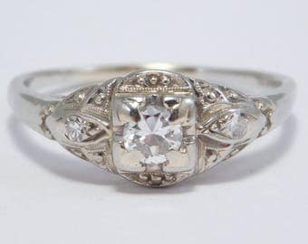 Antique Diamond 18K Engagement Ring Circa 1920