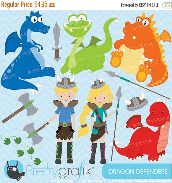 80% OFF SALE Dragon viking clipart commercial use, vector graphics, digital clip art, digital images - CL575 Il_570xn