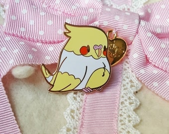Lil Cockatiel (multiple colors) Hard Enamel Pin | Kawaii Cockatiel Dainty Gold Plated Enamel Pin