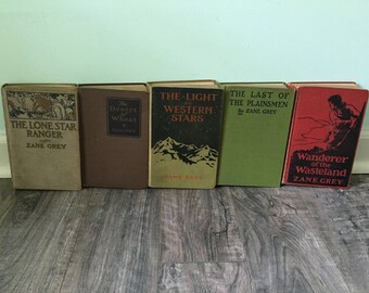 5 Hardback books by Zane Grey