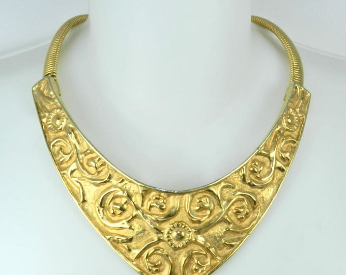 Vintage ALEXIS KIRK Collar Necklace, Alexis Kirk Huge Statement Breast Plate Necklace, Alexis Kirk Runway Jewelry, Collectible Fashion