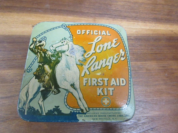 Lone Ranger tin first aid container