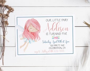 Fairy Birthday Invitation Fairy Birthday Invite Fairy Printable Fairy Invite Editable Fairy Invitation Template Birthday Invite Fairy Party