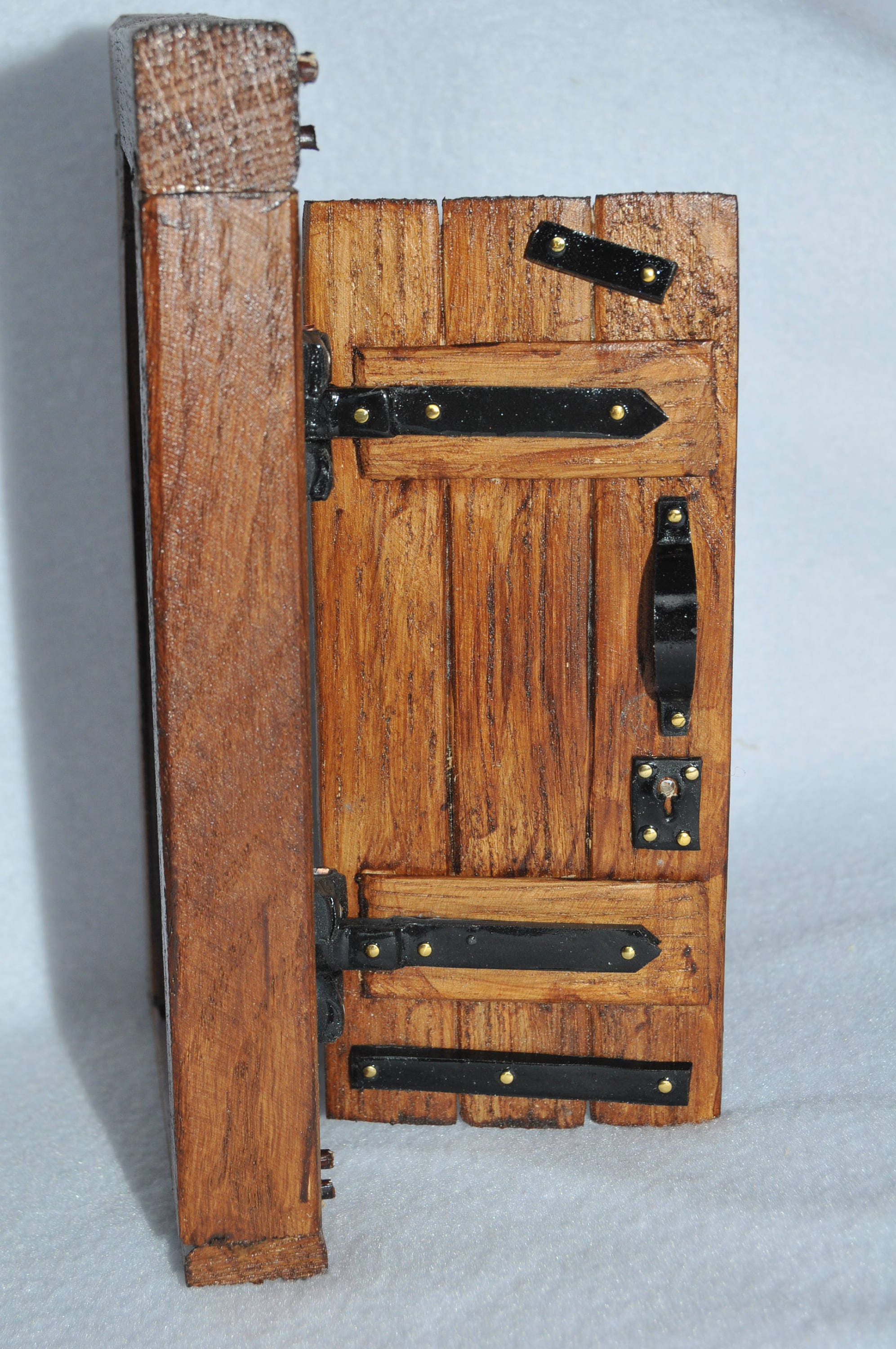 Doll House/Castle Oak Door with working strap hinges and