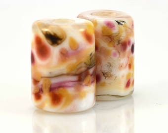 Summer Fun Handmade Glass Lampwork Bead Pair