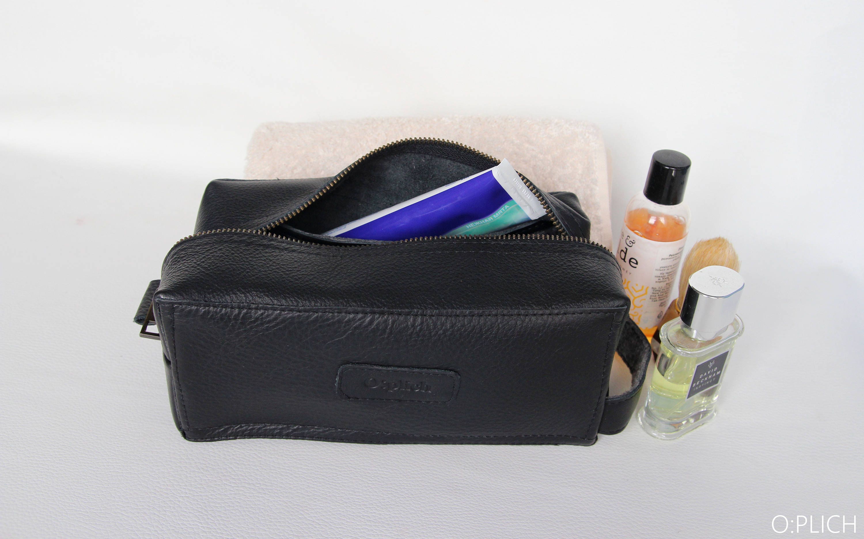 Personalized Travel Bag for Him/Leather men's toiletry bag