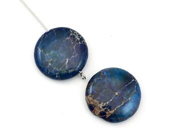 2 aqua terra jasper stone beads 20mm #PP 076